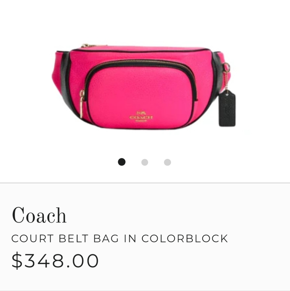 Coach Court Belt Bag Flourescent Pink